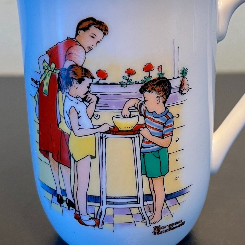 Set of 3 Vintage NORMAN ROCKWELL "Good Old Days" Collection Mugs ~ Cups - Picture 5 of 11